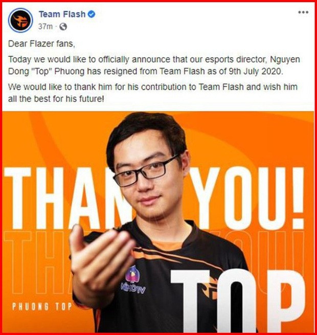 Việc  cựu Giám đốc Team Flash - ông Nguyễn Đồng Phương nói lời từ biệt tổ chức eSports này vẫn còn là câu hỏi bỏ ngỏ. Bởi lẽ, câu chuyện không chỉ dừng lại ở đó khiến người hâm mộ nghi vấn từ rất lâu.