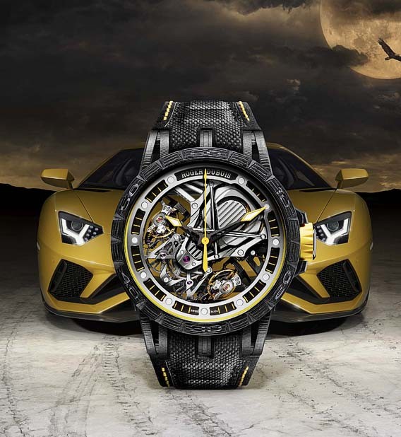 Roger Dubuis cùng chiến hữu Lamborghini vừa giới thiệu 2 mẫu đồng hồ sang trọng trị giá khủng hơn 4 tỷ đồng mang tên chính của hai thương hiệu. Tất cả các thiết kế bên ngoài của  siêu đồng hồ Lamborghini đều lấy cảm hứng từ động cơ V12 của siêu xe Aventador S tạo sự hứng khởi tột độ cho những tín đồ mê thương hiệu "bò tót" nước Ý.