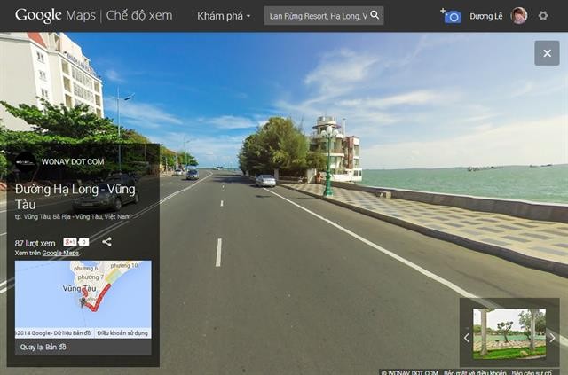  Google Street View là dịch vụ chụp ảnh đường phố 360 độ thuộc Google Maps, được Google phê duyệt triển khai. Dịch vụ Street View bắt đầu xuất hiện đầu tiên ở Đức sau đó lan ra nhiều nước trên thế giới trong đó có cả Việt Nam. Google Street View phục vụ cho Google maps online. Theo đó người dùng sẽ thấy hình ảnh nơi mình muốn đến ngay trên Google maps rất chân thực.