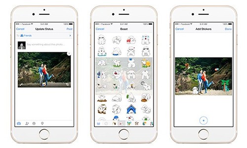 Facebook sẽ tích hợp Sticker khi tải ảnh lên mạng