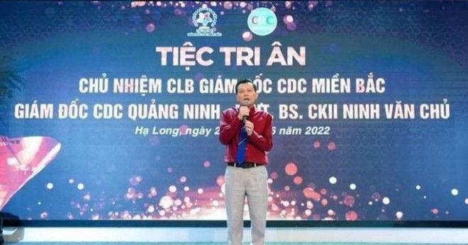 Ngày 29/7, Giám đốc Sở Y tế Quảng Ninh ông Nguyễn Trọng Diện đã trao quyết định của Sở Y tế về việc nghỉ hưu theo chế độ đối với ông Ninh Văn Chủ, Giám đốc Trung tâm Kiểm soát bệnh tật CDC Quảng Ninh. Sau đó, trên trang Facebook cá nhân của ông Ninh Văn Chủ đăng tải những hình ảnh về "lễ chia tay", "tiệc tri ân" với sự tham gia của rất đông người. Việc này gây xôn xao dư luận khi ngành y tế đang gặp những chuyện buồn.