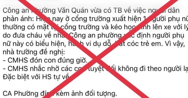 Công an bác bỏ thông tin “bắt cóc trẻ em” ở Hà Nội