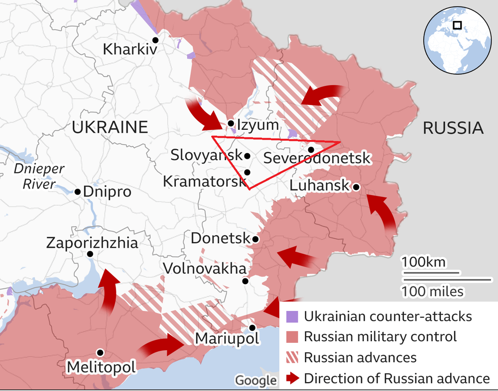 Chiến trường khốc liệt nhất ở Ukraine hiện nay là mặt trận Sieverodonetsk; Sieverodonetsk là thành phố lớn thứ hai ở tỉnh Luhansk của Ukraine. Sau khi xung đột nổ ra ở  miền đông Ukraine vào năm 2014, Quân đội Ukraine đã đưa vũ khí hạng nặng, để kiểm soát khu vực này.