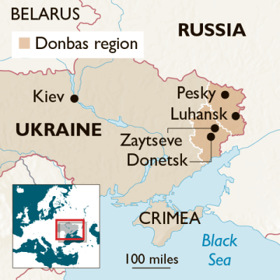 Thị trấn Peski nằm cách sân bay Donetsk khoảng 2km, là một trong những cứ điểm chính  tam giác phòng thủ Sieverodonetsk– Slavyansk – Kramatorsk và được coi như là tuyến đầu, duy nhất để đối đầu với quân Nga. 