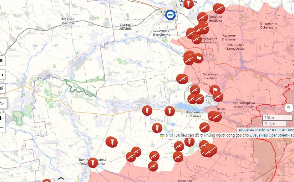  Quân đội Nga tiếp tục đột phá thành công tuyến phòng thủ Ukraine ở phía đông nam của mặt trận Pokrovsk-Kurakhove-Ugledar. Hiện các đơn vị của nhóm Vostok đang tiến hành các hoạt động tấn công ở ba khu vực theo hướng nam Donetsk.