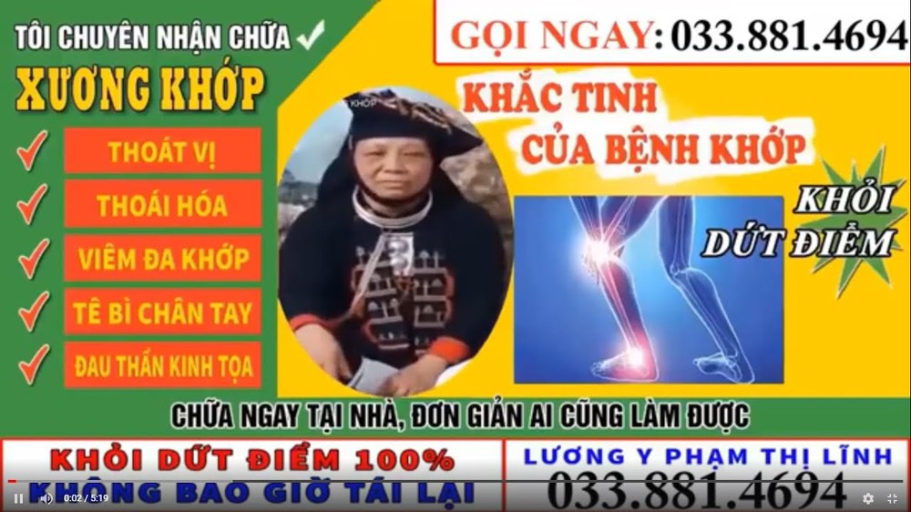 Lách luật, “bà con ai bị xương khớp” lại “khủng bố” người xem YouTube