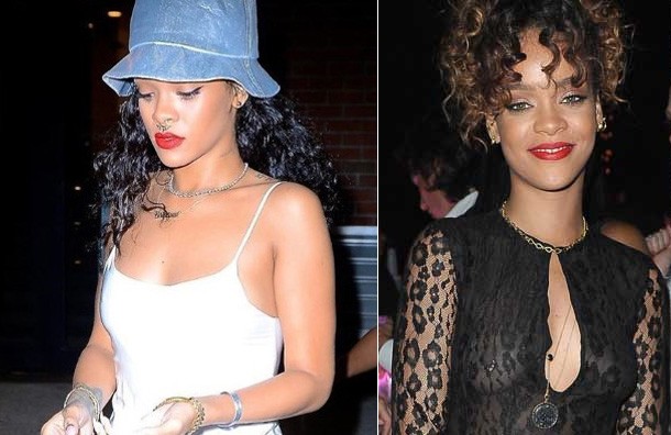 Rihanna vừa mới xỏ khuyên vào vách ngăn mũi của mình, trước đó cô từng gây sốc khi làm duyên cho nhũ hoa bằng hai vòng khuyên.