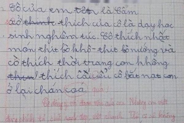 Bài văn nói xấu cô giáo, phụ huynh đọc ngượng chín mặt