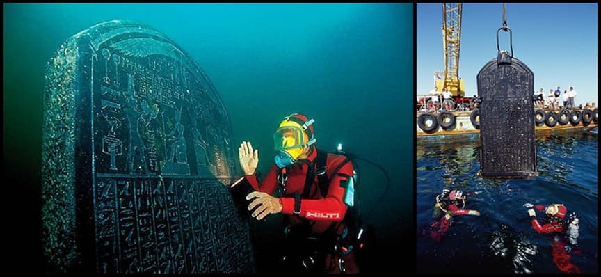 Năm 2000, Franck Goddio phát hiện tàn tích thành phố cảng Heracleion hay còn gọi Thonis - một trong những trung tâm thương mại quan trọng nhất vùng Địa Trung Hải - nằm sâu 46 m dưới đáy biển ở phía tây cảng Aboukir, cách bờ biển Ai Cập khoảng 6,5 km. Đây là một  phát hiện gây sốc, chấn động giới khảo cổ. Thành phố này được cho là hình thành vào thế kỷ thứ 8 TCN và bỗng nhiên mất tích bí ẩn vào thế kỷ thứ 8 sau Công Nguyên.