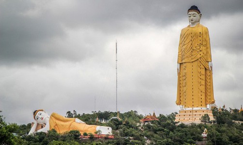 Với chiều cao 116m, tượng Phật Laykyun Sekkya nằm trên đỉnh đồi Po Kaung, Myanmar là bức tượng cao thứ hai thế giới.  Bức tượng nổi tiếng này mất 12 năm mới hoàn thành. Dưới chân bức tượng Phật Laykyun Sekkya còn có một bức tượng khác là "Phật Monywa" - tượng Phật nằm lớn nhất thế giới.