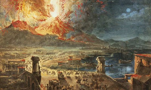 Theo các tài liệu lịch sử,  thành phố Pompeii bị phá hủy khi núi lửa Vesuvius phun trào dữ dội vào năm 79. Hậu quả là 16.000 người dân cùng toàn bộ các công trình công cộng, nhà cửa... bị chôn vùi vĩnh viễn trong tro bụi núi lửa.