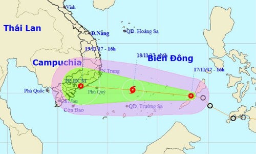 Áp thấp nhiệt đới nhắm vào các tỉnh Nam Bộ