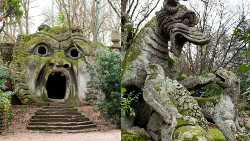 Sacro Bosco ở thị trấn nhỏ Bomarzo, Italy còn được biết đến với tên gọi " khu vườn quái vật". Khu vườn này mang đậm vẻ u ám và chất chứa bí ẩn chưa được giải mã.