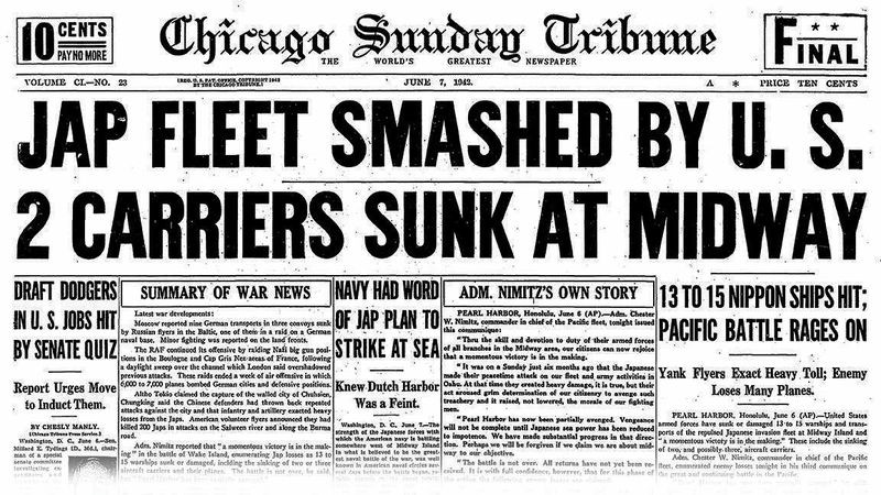 Sáu tháng sau khi quân Nhật Bản tấn công Trân Chân Cảng, ngày 7/6/1942, tờ Chicago Sunday Tribune đăng tải bài viết gây xôn xao dư luận về những  thông tin mật của trận Midway giữa Mỹ với Nhật Bản.