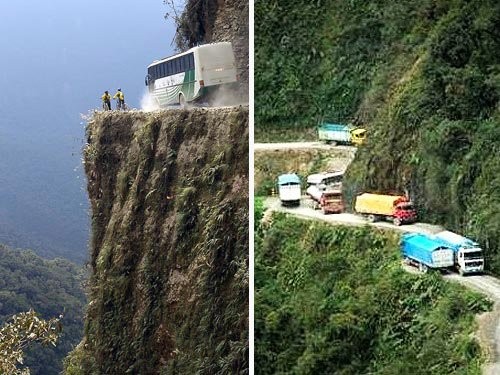 Một trong  những cung đường "tử thần" nổi tiếng nhất thế giới là đường North Yungas ở Bolivia. Con đường này nối thành phố La Paz với thị trấn Coroico.