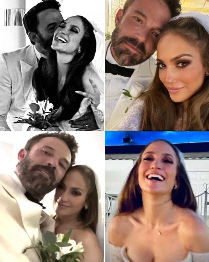 Ngày 17/7 (giờ Mỹ),  Jennifer Lopez đăng tải loạt ảnh trong hôn lễ với Ben Affleck ở hạt Clark thuộc bang Nevada. Cô mặc váy trễ vai bằng ren trắng nằm trong bộ sưu tập Xuân Hè 2023 của Zuhair Murad, ton-sur-ton với thiết kế suit bảnh bao của chồng. Theo People, cặp sao tổ chức lễ cưới nhỏ theo phong cách Las Vegas.