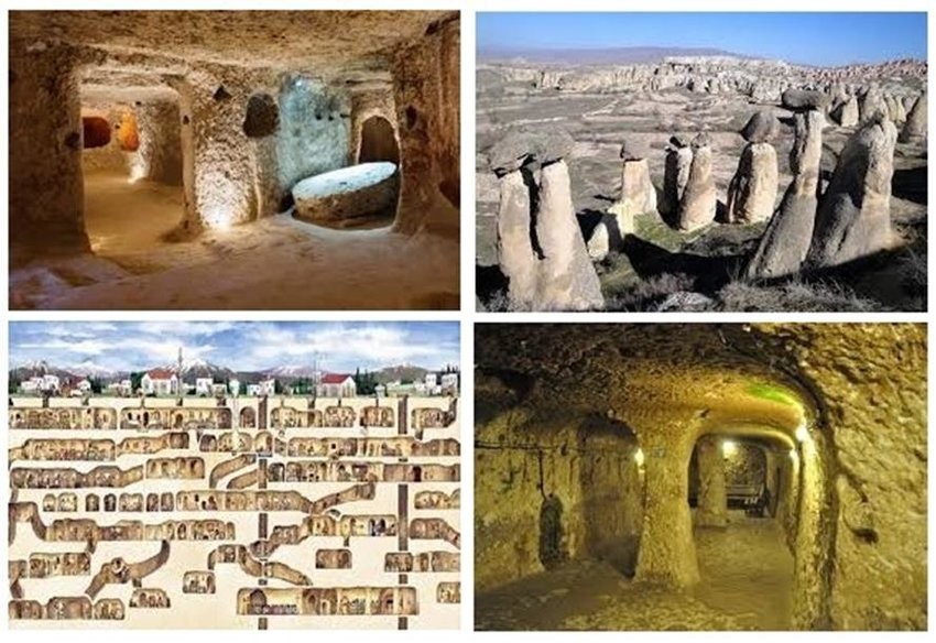 Thành phố Cappadocia ở miền trung Thổ Nhĩ Kỳ có ít nhất 36  thành phố ngầm. Phần lớn các thành phố này nằm cách mặt đất khoảng 85m. Trong số này, thành phố Derinkuyu được biết đến nhiều nhất.