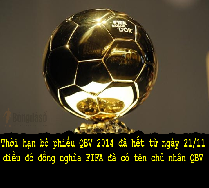 Chủ nhân quả bóng vàng 2014 đã có trong tay của FIFA và ngày 12/01/2015 tại Zurich (Thụy Sĩ) cả thế giới sẽ biết quả bóng vàng sẽ thuộc về ai.