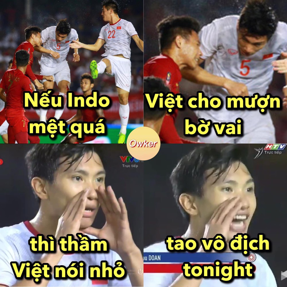 Hai bàn thắng của Văn Hậu và một bàn thắng của Hùng Dũng ấn định tỷ số 3-0 cho  U22 Việt Nam trước U22 Indonesia trong trận chung kết môn bóng đá nam tại SEA Games 30.