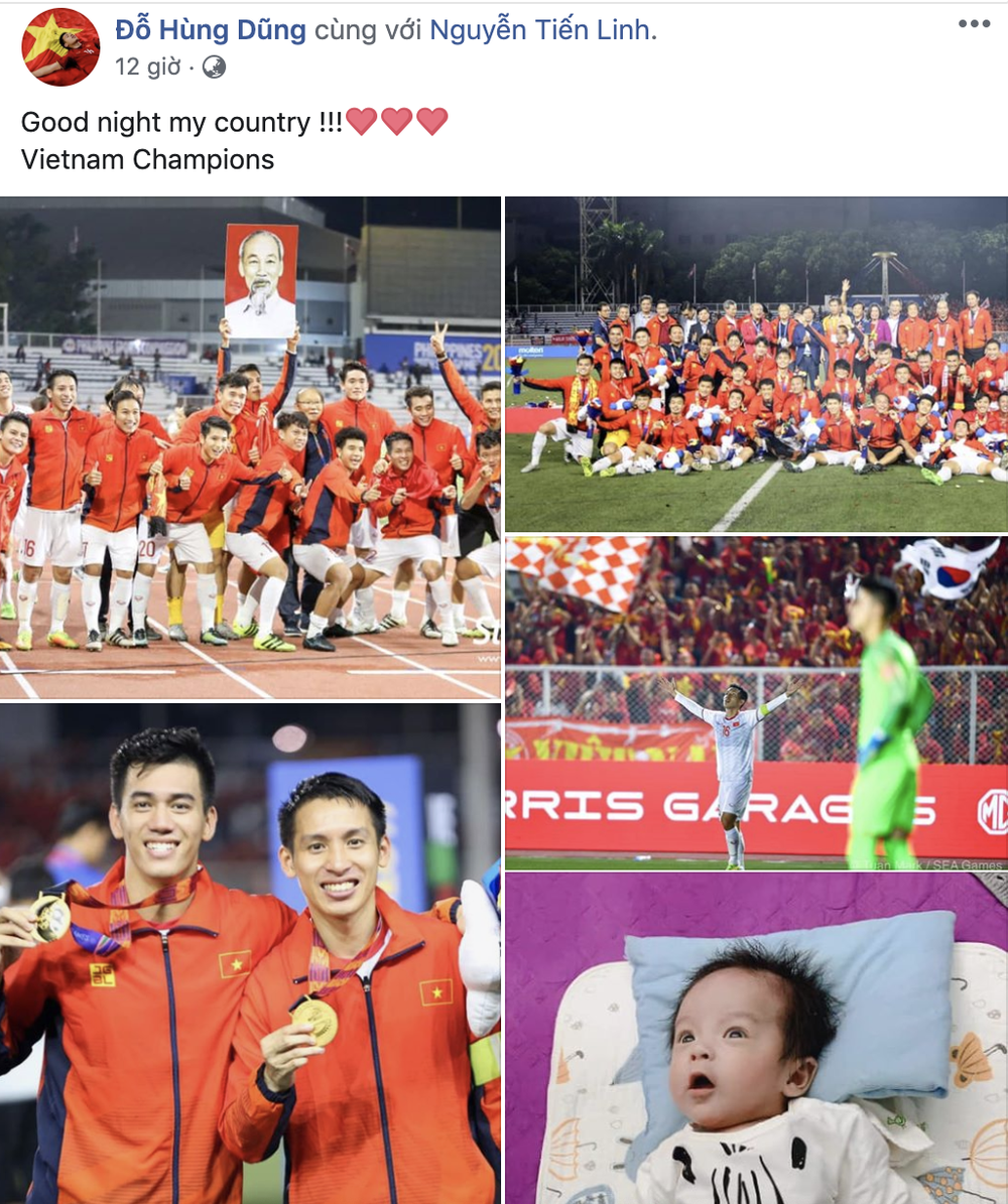 Với chiến thắng 3-0 trước U22 Indonesia,  U22 Việt Nam chính thức trở thành chủ nhân của tấm HCV SEA Games 30 môn bóng đá nam. Trên Facebook cá nhân, các cầu thủ đồng loạt bày tỏ sự vui mừng và gửi lời cảm ơn tới người hâm mộ.