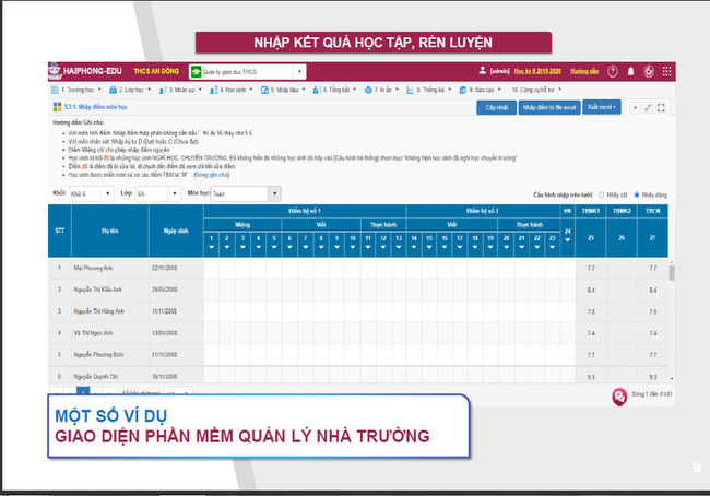 Phần mềm học bạ điện tử, sổ điểm điện tử chưa đồng bộ với chương trình GDPT mới