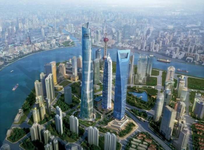 1. Tháp Shanghai ở Thượng Hải, Trung Quốc, cao 632m: Sau khi hoàn thành, tòa nhà chọc trời này sẽ xếp hạng thứ 3 thế giới và cao nhất châu Á với 128 tầng.