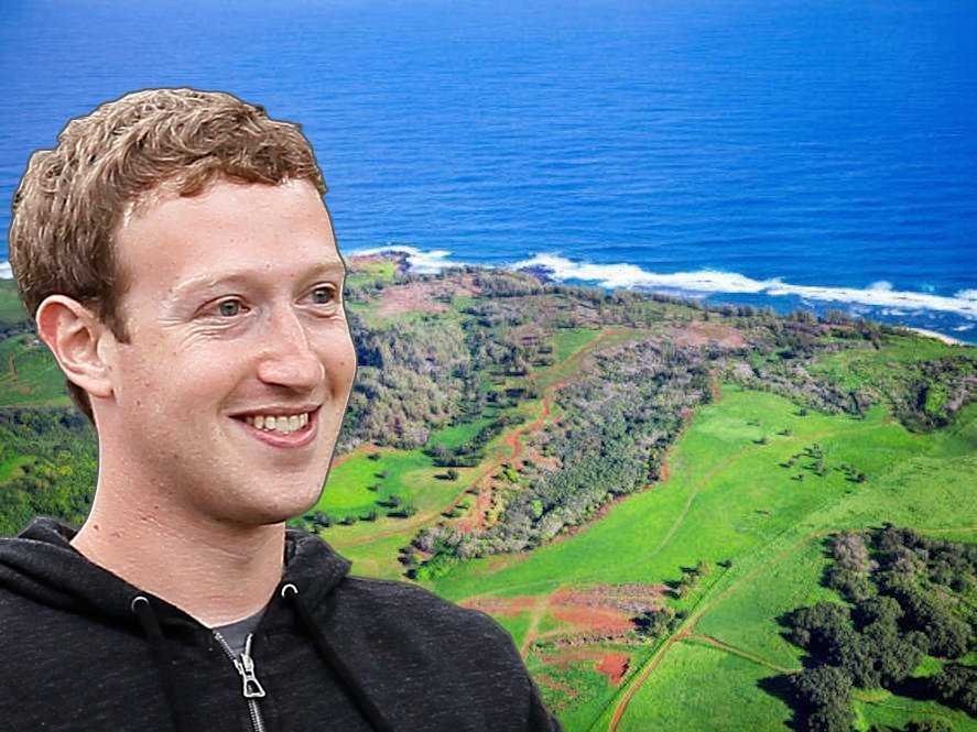 1. Trong tháng 10/2014, tỷ phú Facebook Mark Zuckerberg đã mua khu bất động sản nghỉ dưỡng rộng hơn 303 hecta tại North Shore của Kauai (Mỹ).  Tỷ phú thế giới này đã trả 100 triệu USD cho khu bất động sản này, trong đó gồm một bãi biển cát trắng và một nông trại trồng mía cũ.