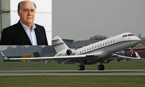 Chiếc Global Express BD-700 của tỷ phú Amancio Ortega là dòng trực thăng tư nhân cao cấp của hãng Bombardier (Canada).