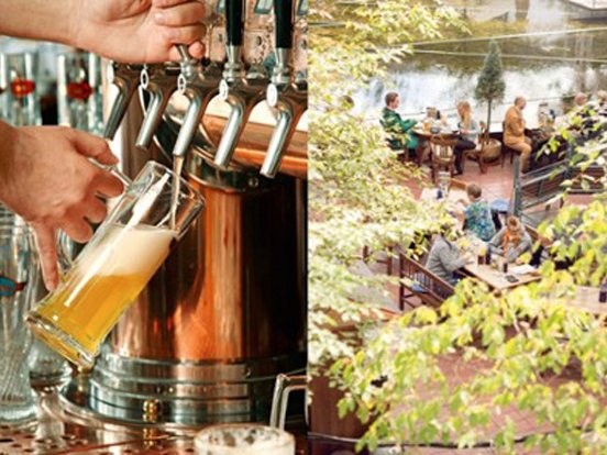 Beer Garden Airbrau, Sân bay Munich (Đức): Đây là  quán bar sân bay có khung cảnh tuyệt vời và các loại bia ngon để bạn có thể thưởng thức trong lúc chờ chuyến bay.