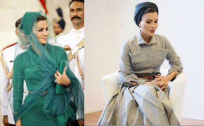  Cựu Hoàng hậu Qatar, Sheikha Mozah bint Nasser al-Missned, là người vợ thứ hai trong số ba người vợ của cựu vương Sheikh Hamad bin Khalifa al-Thani.