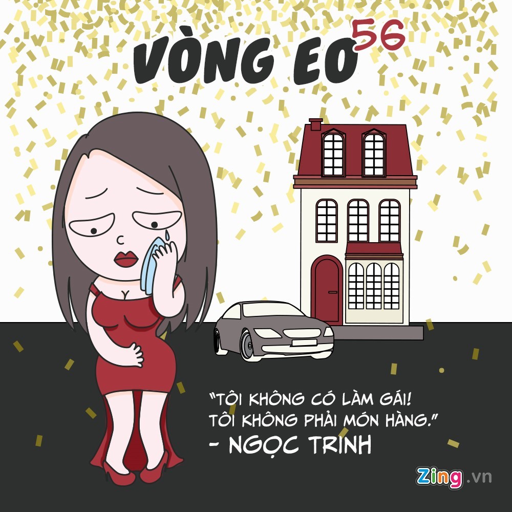 Ra mắt hồi tháng 4, Vòng eo 56 là bộ phim kể về cuộc đời Ngọc Trinh và do chính cô thể hiện. Tuy nhiên, sau khi tác phẩm  điện ảnh Việt Nam khép lại, khán giả chỉ càng cảm thấy hoang mang hơn bởi những sự may mắn từ trên trời rơi xuống trong cuộc tình với đại gia đã có vợ của Ngọc Trinh. Đạo diễn Vũ Ngọc Đãng đã tô hồng quá đáng tác phẩm tiểu sử về một nhân vật gây tranh cãi. Rốt cuộc, đọng lại ở khán giả chỉ là những câu thoại ngô nghê, khiến người ta phải phì cười của Ngọc Trinh.