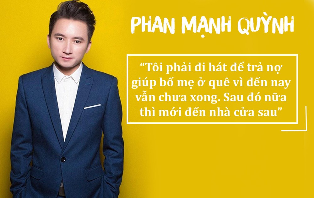 Phan Mạnh Quỳnh Sau khi gây bão với hit “Vợ người ta”,  Phan Mạnh Quỳnh tiếp tục ghi điểm trong mắt người hâm mộ khi lọt vào chung kết Sing My Song và đang là ứng viên sáng giá trong “Nhạc hội song ca”. Hiện tại, nam ca sĩ Phan Mạnh Quỳnh liên tục chạy show từ Nam ra Bắc với lý do.... khiến người hâm mộ không khỏi bất ngờ và ngưỡng mộ.