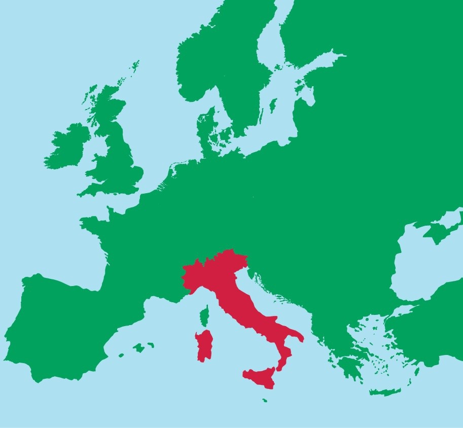 Nằm phía nam châu Âu, Cộng hòa Italy có diện tích hơn 301.000 km2, cả 3 mặt đều giáp biển Địa Trung Hải. Với hình dạng lãnh thổ đặc biệt giống một chiếc ủng, nhất là phần mũi và gót giày, người ta gọi Italy là đất nước hình chiếc ủng.