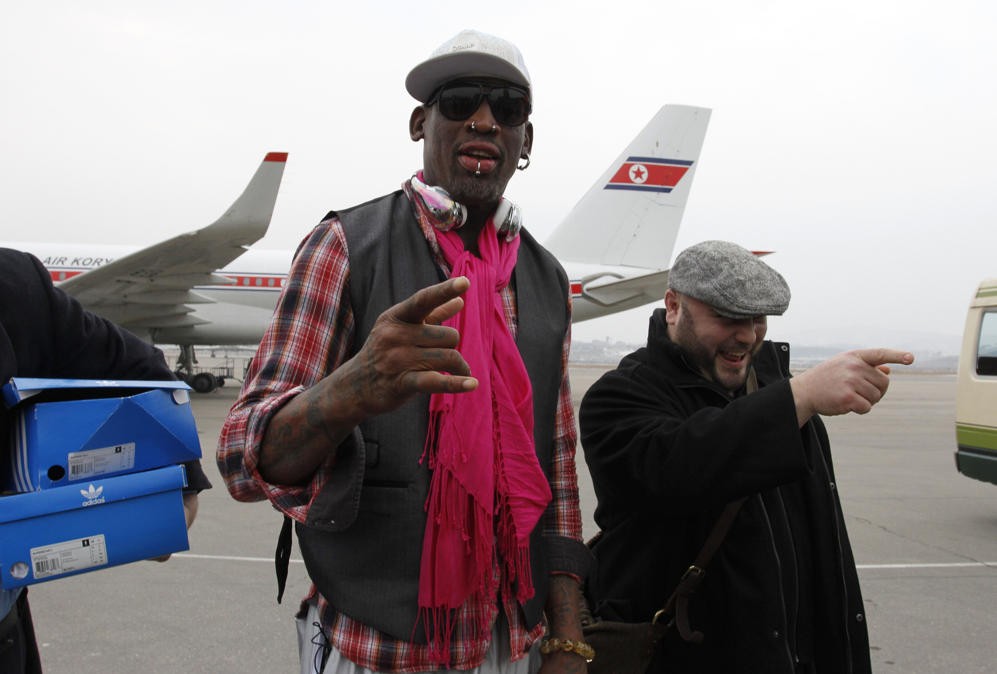 Đây là lần thứ 3 Dennis Rodman tới Triều Tiên.