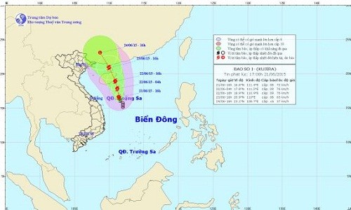 Bão số 1 sẽ mạnh lên cấp 9