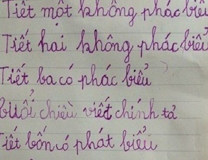 Bản báo cáo cực đáng yêu của nhóc tì lớp 1