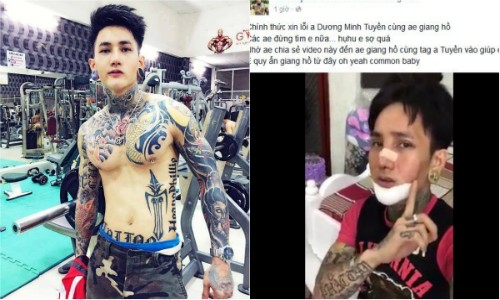 Hot boy xăm trổ thích khoe tiền bị giang hồ đập vỡ mặt?