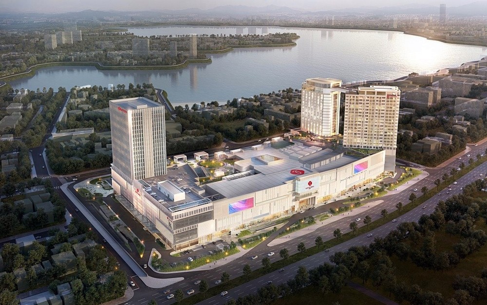 Lotte Mall West Lake Hanoi (Lotte Mall Tây Hồ), là tổ hợp thương mại đa tiện ích của Lotte tại Hà Nội. (Ảnh phối cảnh dự án).