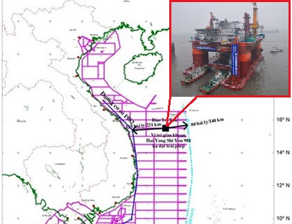 Xác định chỗ đậu, đo độ to nhỏ của giàn khoan trái phép TQ