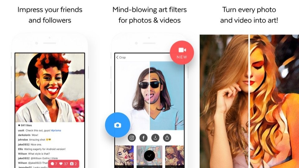 Một trong những  ứng dụng tốt nhất trên iPhone năm 2016 là Prisma. Ứng dụng cho phép biến ảnh thông thường thành một bức tranh nhiều màu sắc. Ứng dụng đã gây sốt toàn cầu. Người dùng không ngừng chia sẻ tác phẩm lên mạng xã hội.