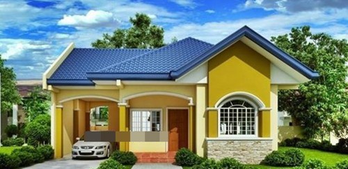  Biệt thự mini 1 tầng trên diện tích 100m2 phong cách kiểu Mỹ mới lạ độc đáo kết hợp phần mái thái Á Đông vươn dài che mát cho khoảng sân trệt. Ảnh: Thietkenhadepmoi.