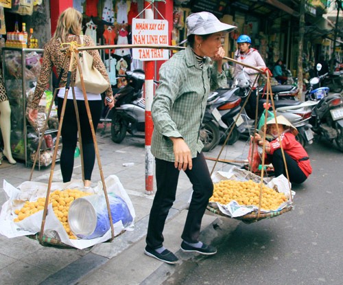 Hàng năm, cứ vào tháng 3 âm lịch là trên khắp các phố phường Hà Nội lại xuất hiện những gánh hàng rong chất đầy  quả mơ chín vàng. Mơ được trồng chủ yếu ở các tỉnh miền núi phía Bắc và khu vực Mỹ Đức (Hà Nội). Ảnh: Khám phá.