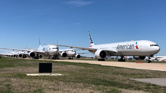  Máy bay của hãng hàng không American Airlines “đắp chiếu” tại ít nhất 4 cơ sở trên khắp nước Mỹ, bao gồm Tulsa, Oklahoma, Pittsburg và Pennsylvania. Ảnh: American Airlines.