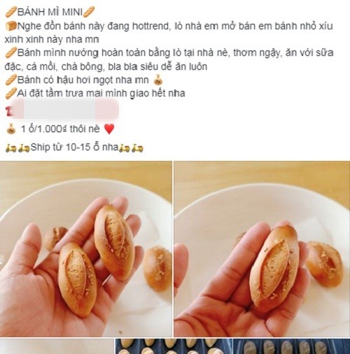 Thời gian gần đây, trên chợ mạng, nhiều chị em nội trợ xôn xao về loại bánh mì có kích thước siêu nhỏ, chỉ bằng ngón tay cái.