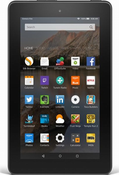 Amazon Fire 7. Bạn không mơ, Amazon Fire 7 phiên bản 2015 được bán với giá 59 euro. Chúng tôi đánh giá cao kích thước nhỏ gọn 7 inch của mô hình này cho phép người dùng dễ dàng đặt vào túi của họ. Hoàn hảo cho kì nghỉ ! Tất nhiên, với giá đó quảng cáo sẽ làm phiền bạn. Nhưng cũng có một phiên bản không quảng cáo dành cho bạn nếu bạn trả thêm 15 euro nữa!