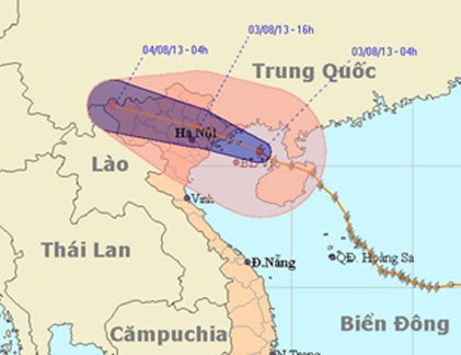 Khoảng 4h chiều nay, bão số 5 đi vào đất liền 