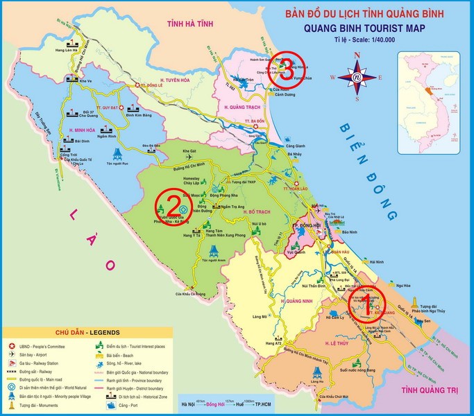 Hiện tại, có 3 địa điểm được đưa ra, đó là quê nhà Đại tướng tại huyện Lệ Thủy, tỉnh Quảng Bình (số 1 trong bản đồ), khu vực vườn Quốc gia Phong Nha - Kẻ Bàng (số 2) và khu vực Vũng Chùa - Đảo Yến (số 3).