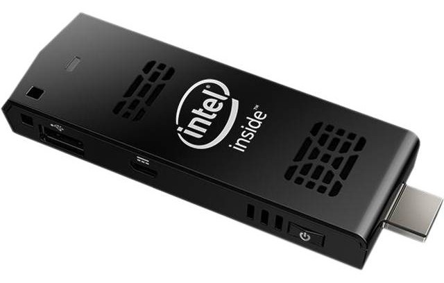  1. Intel Compute Stick. Intel Compute Stick là một  máy tính tí hon với cổng HDMI để kết nối với TV hay màn hình, biến thành thiết bị một chiếc máy tính để bàn tất cả trong một. Máy có thể hoạt động tốt với cả hai hệ điều hành Windows hoặc Linux.Intel Compute Stick