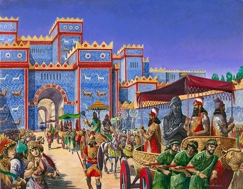 Vào tuần trăng đầu tiên sau tiết Xuân phân (cuối tháng Ba), người Babylon - nền  văn minh cổ đại nổi tiếng vùng Lưỡng Hà - sẽ tiến hành lễ đón năm mới kéo dài nhiều ngày với tên gọi Akitu - nhằm tôn vinh sự tái sinh của thế giới tự nhiên. Nghi lễ này được thực hành từ khoảng năm 2000 TCN, được cho là đã được gắn bó sâu sắc với tôn giáo và thần thoại Babylon. Trong lễ Akitu, tượng của các vị thần được diễu hành qua các đường phố thành phố trong sự cuồng nhiệt của các cư dân.