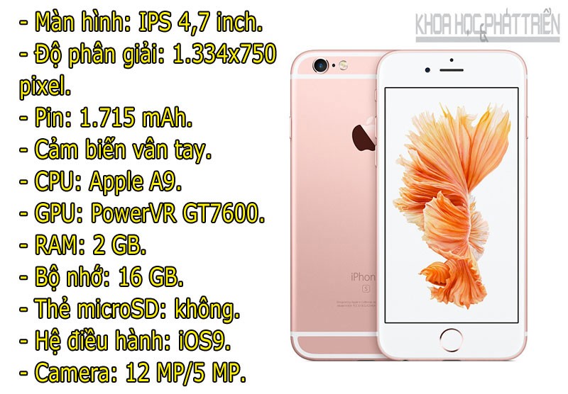 iPhone 6s 16 GB (18,49 triệu đồng)